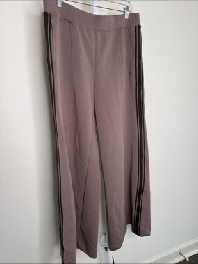 Fabletics Wide-Leg Lounge Pants in Mauve with Dark Side Stripes